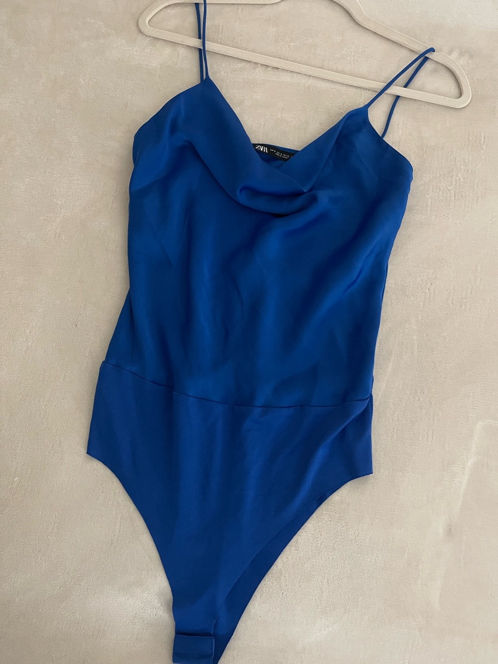Zara- Royal Blue Cowl Neck Bodysuit